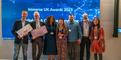 Tatiana Collet-Apraxine (centre) with Immerse UK awards presenters