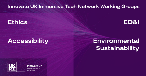 Innovate UK Immersive Tech Network working group: Ethics, Accessibility, ED&I, Environmental Sustainability